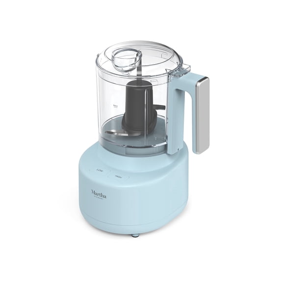 Martha Stewart 3 Cup Electric Food Chopper, 24 oz, Sky Blue