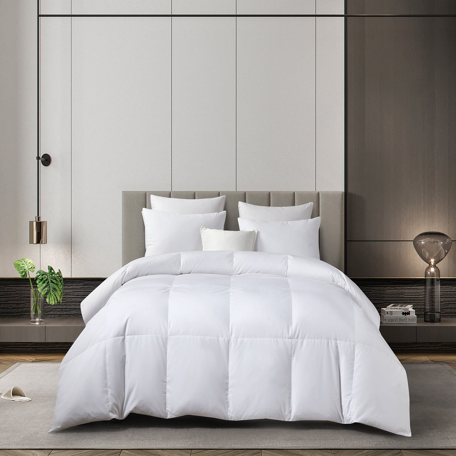 King White Cotton Sateen Down Bedspread