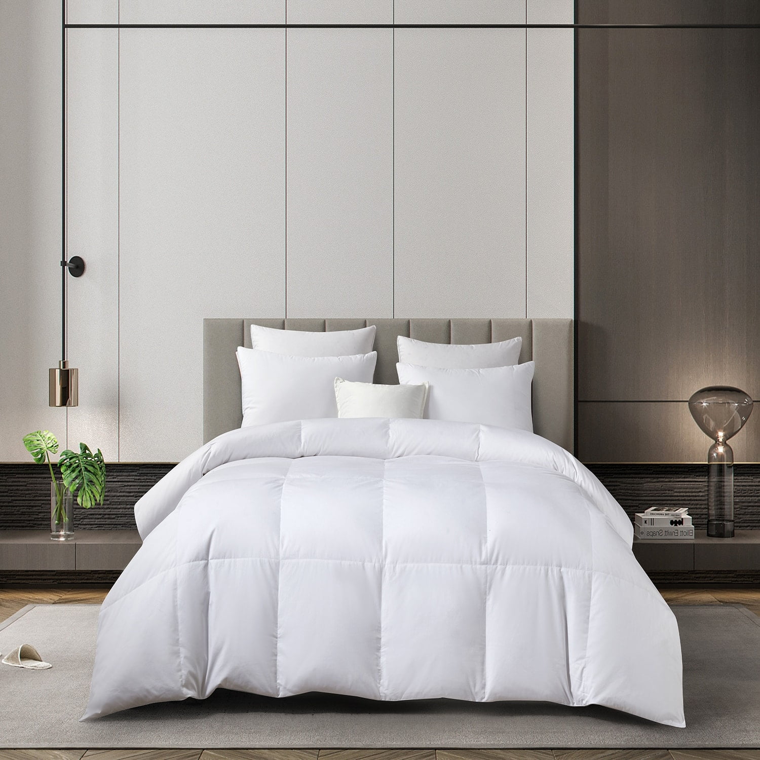 King White Cotton Sateen Down Bedspread