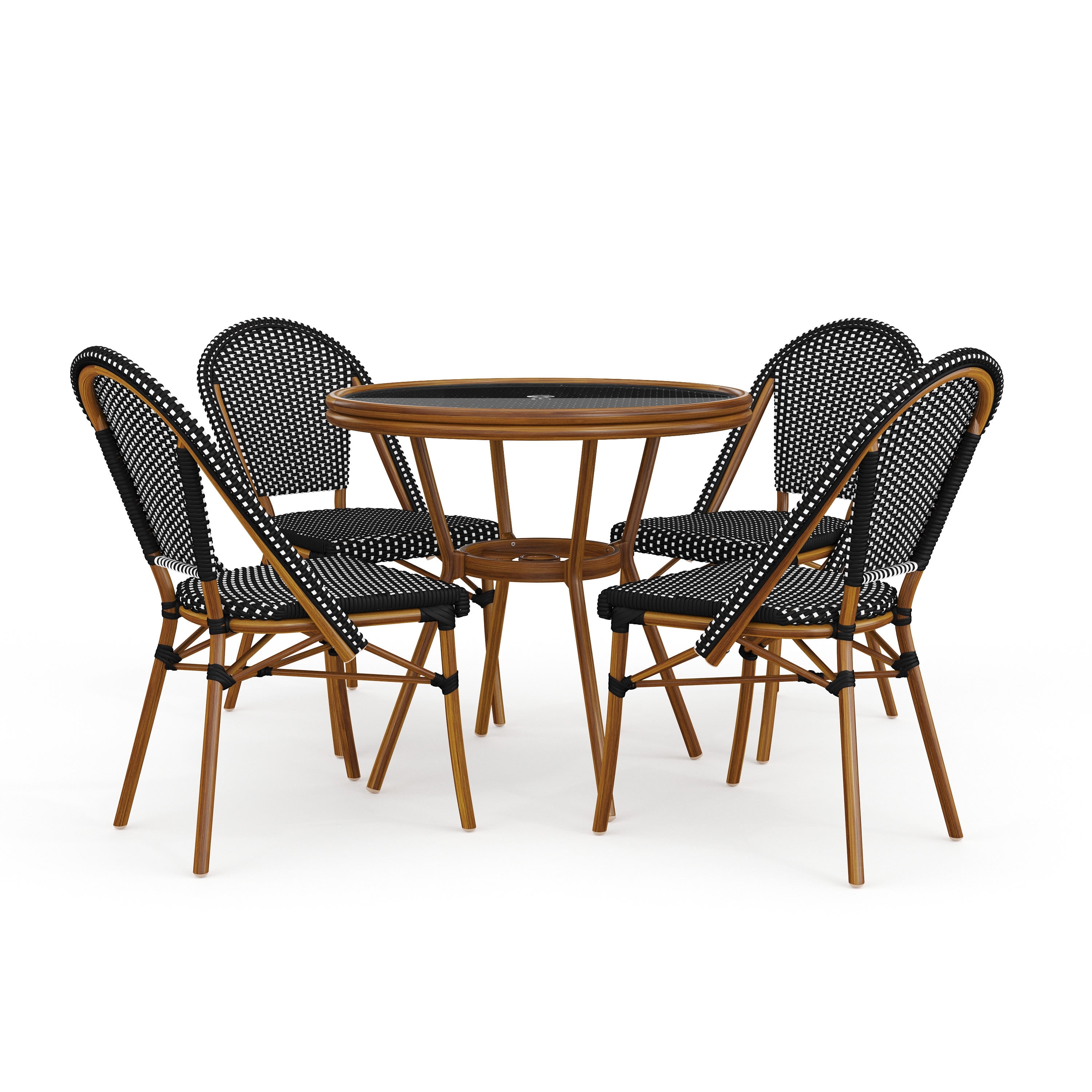Martha Stewart 31.5" Round Indoor-Outdoor Bistro Dining Table with 4 ...