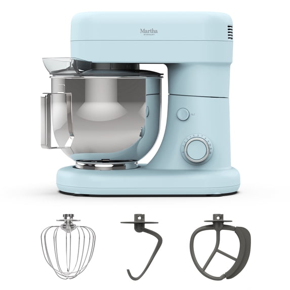 Martha Stewart 5.3qt, 12 Speed Electric Stand Mixer, Sky Blue