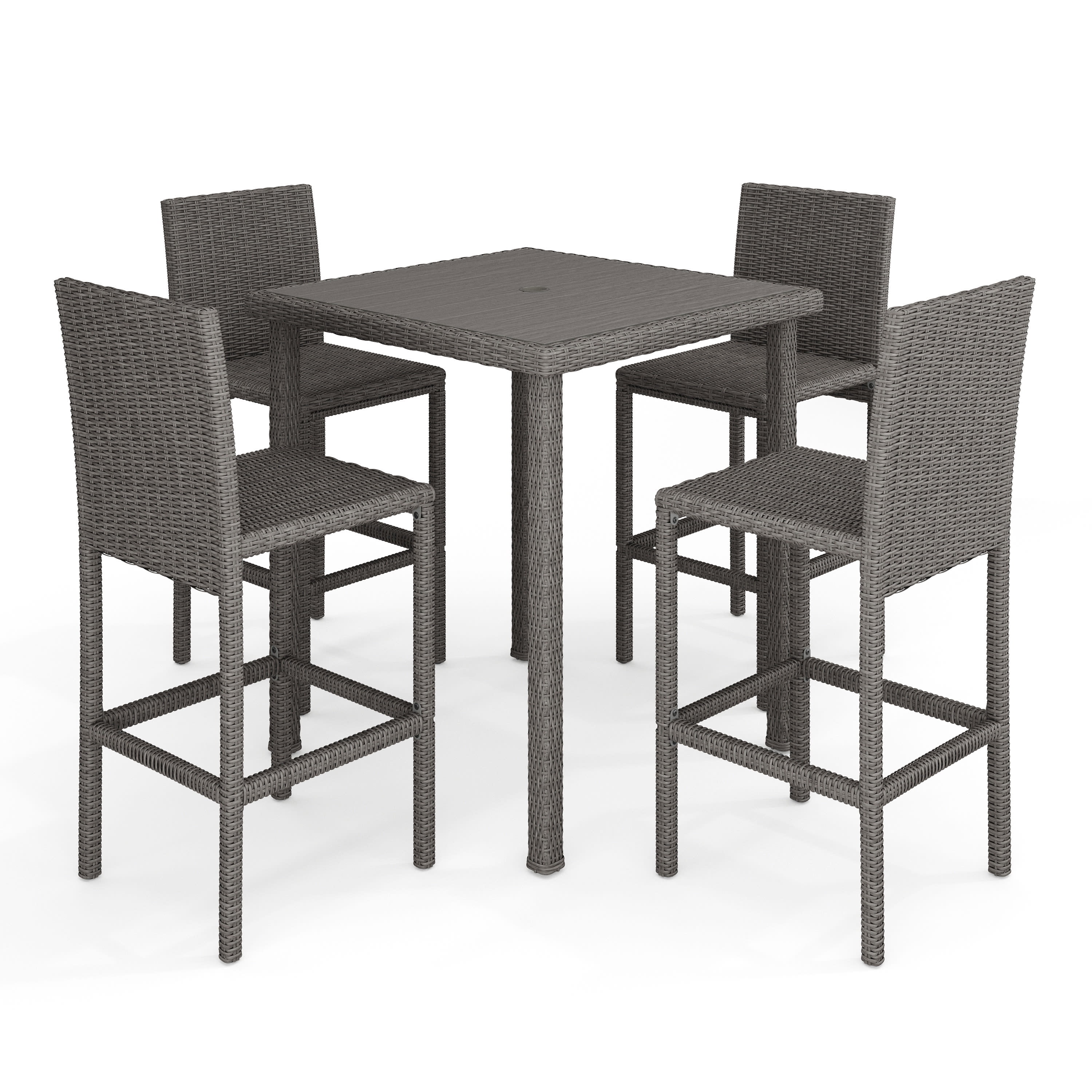 Martha Stewart 5-Piece Indoor-Outdoor Bar Set with 4 Patio Bar Stools ...