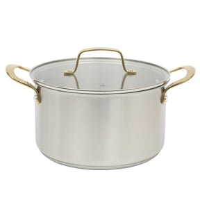 Martha Stewart 5 qt Stainless Steel Dutch Oven with Tempered Glass Lid