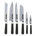 thumbnail interactive-video image 1 of Martha Stewart Everyday Stainless Steel 6-Piece Kitchen Knife Set with Sheath, Black, 1 of 12