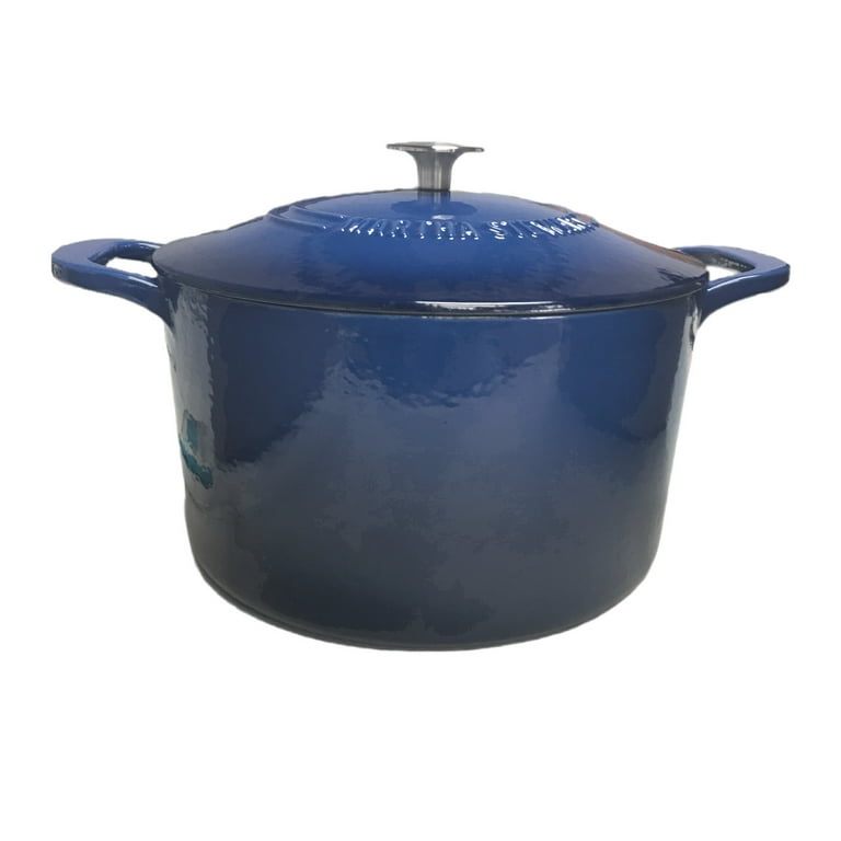 Martha Stewart 7 Quart Enameled Cast Iron Dutch Oven with Lid in Blue Ombre