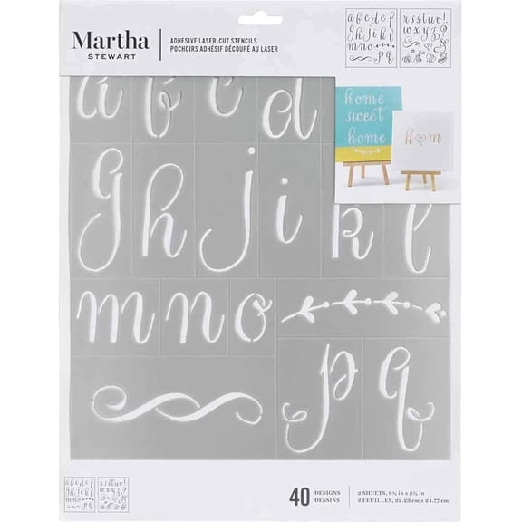 Martha Stewart: Adhesive Laser Cut Stencils: elegant script
