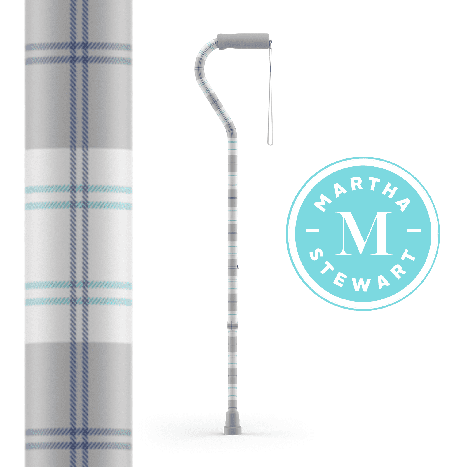 Martha Stewart Adjustable Offset Walking Cane, Fashion Cane for Adults