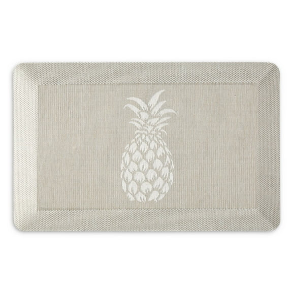Martha Stewart Aloha Modern Pineapple Anti-Fatigue Air-Infused Kitchen Mat, Beige, 19.6"x32"