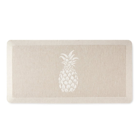 Martha Stewart Aloha Modern Pineapple Anti-Fatigue Air-Infused Kitchen Mat, Beige, 19.6"x39"