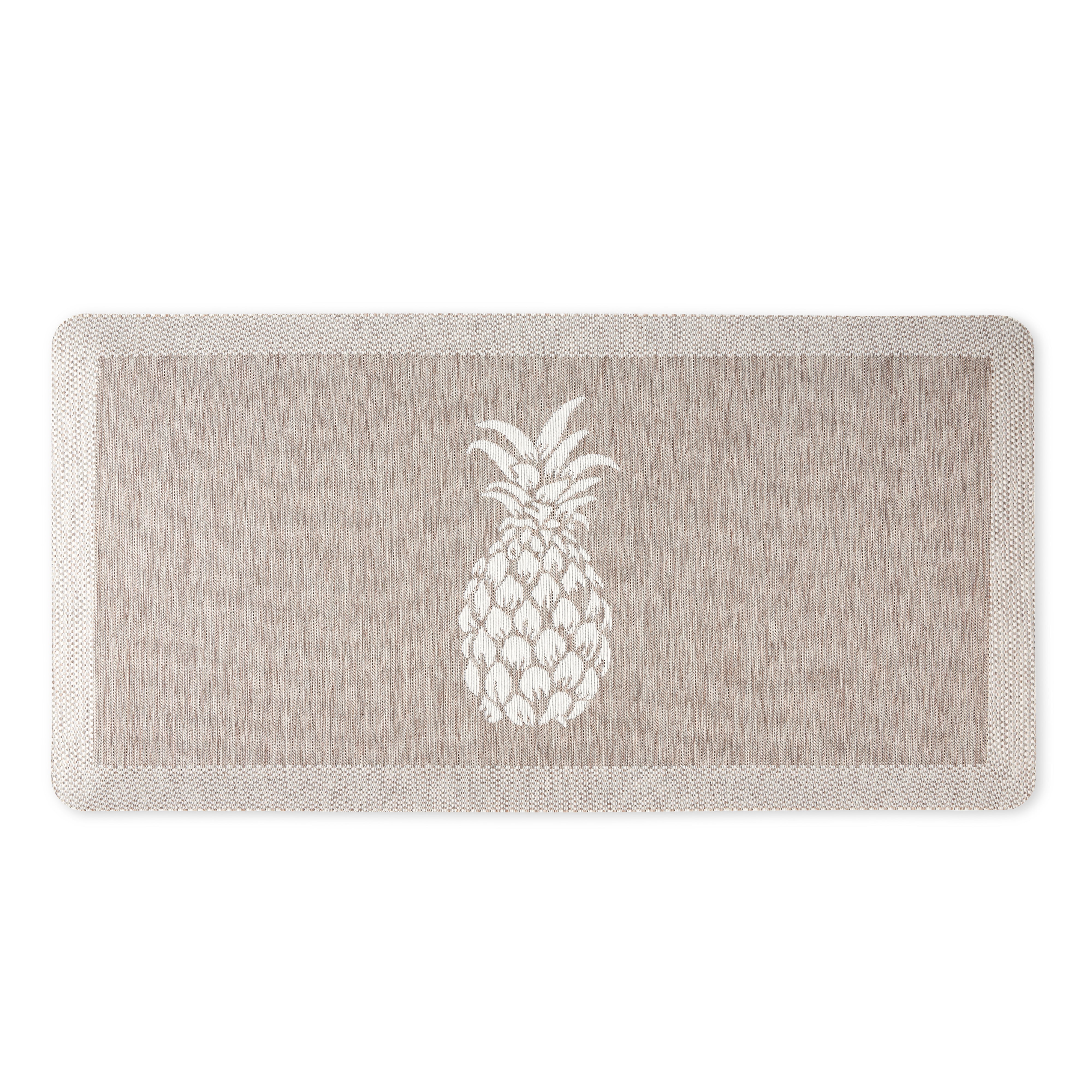 Martha Stewart Aloha Modern Pineapple Anti-Fatigue Air-Infused Kitchen Mat, Coffee Brown, 19.6"x39"