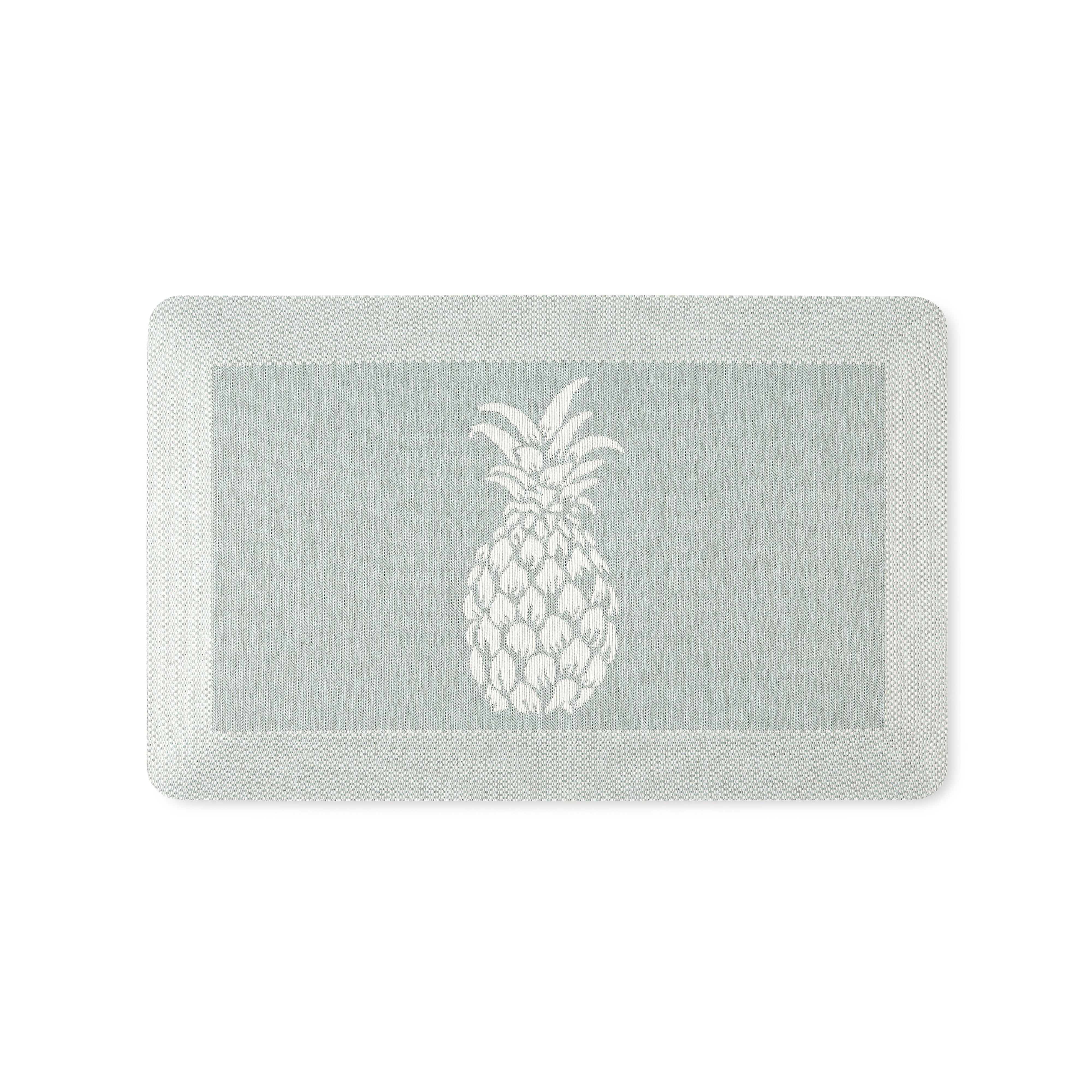 Mint Green Pineapple Anti-Fatigue Kitchen Mat, 19.6" x 32"