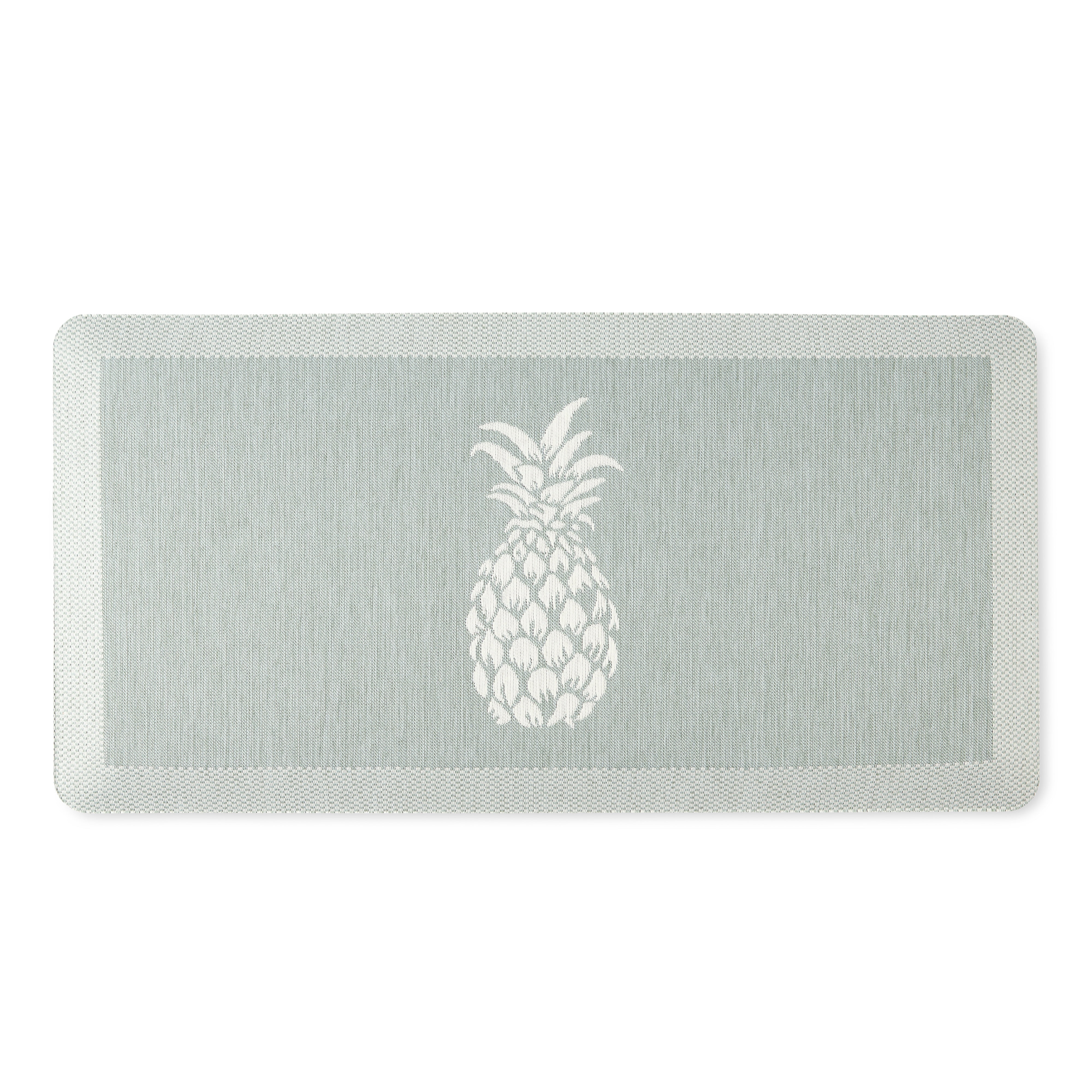 Mint Green Pineapple Anti-Fatigue Kitchen Mat 19.6" x 39"