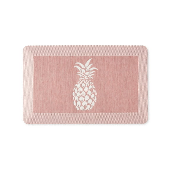 Martha Stewart Aloha Modern Pineapple Anti-Fatigue Air-Infused Kitchen Mat, Spice Red, 19.6"x32"