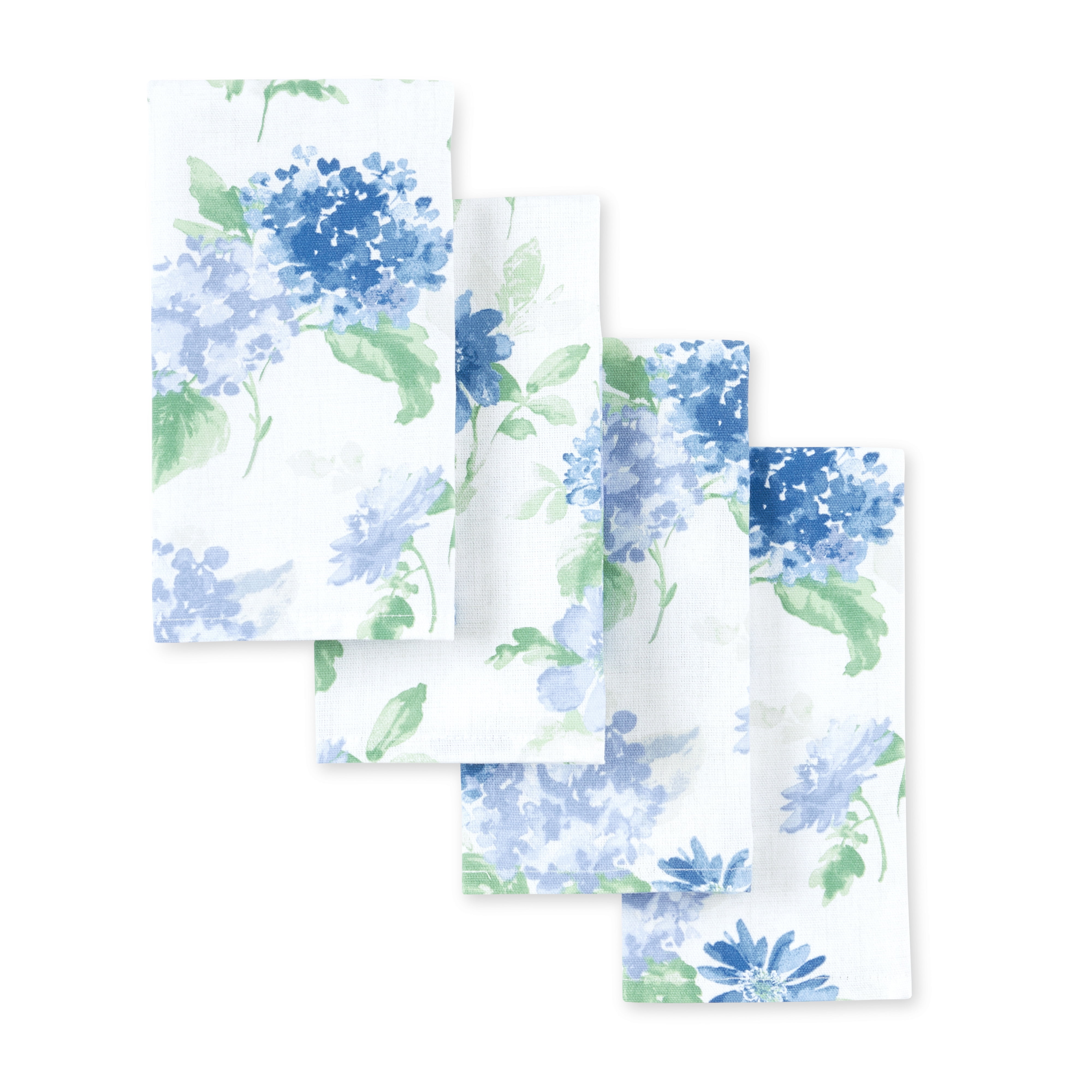 Martha Stewart Amber Floral Napkin Set 4-Pack, Blue/Green, 19"x19"