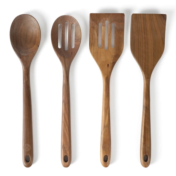 Martha Stewart Bainford 4 Piece Walnut Wooden Kitchen Tool Set