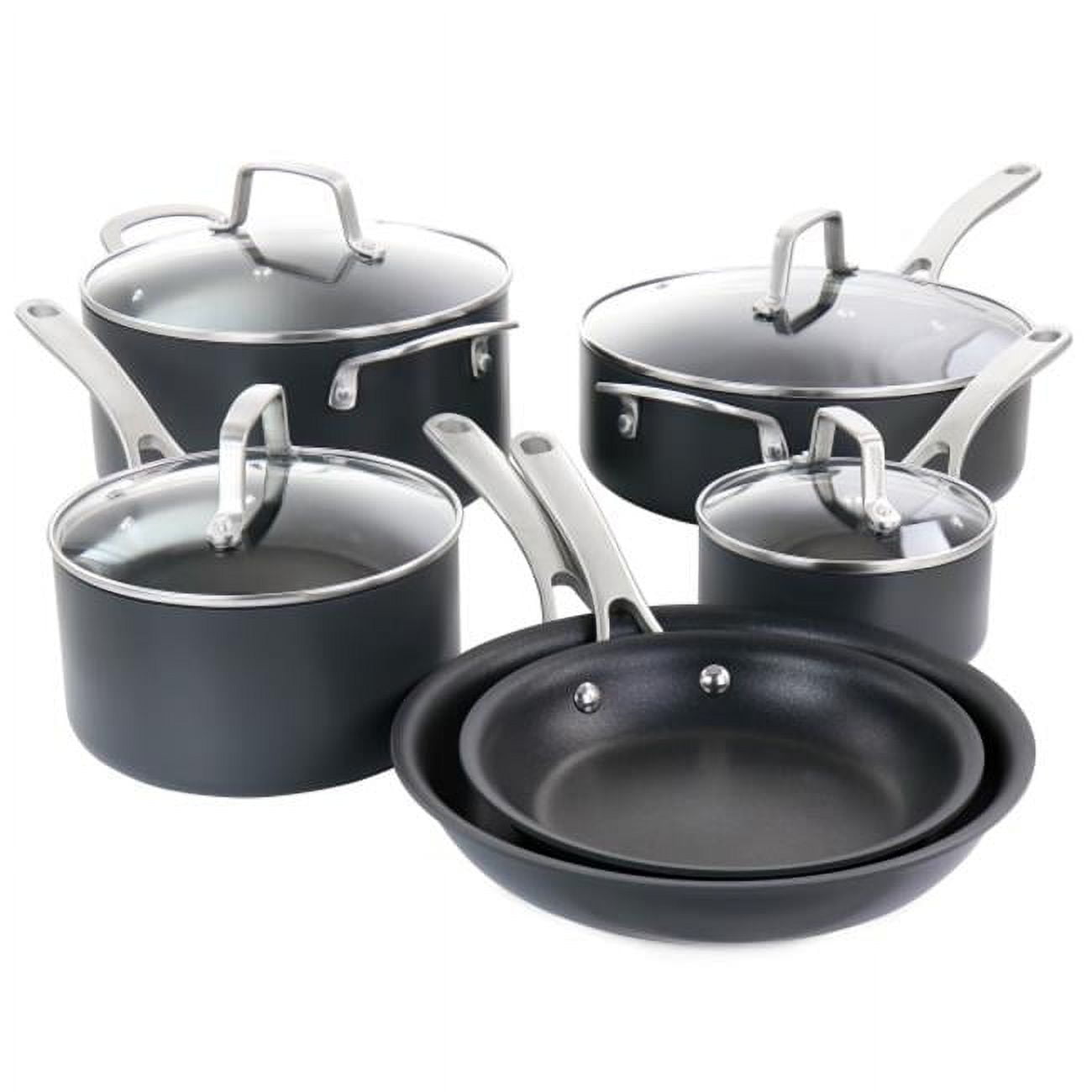 10 Piece Black Nonstick Aluminum Cookware Set