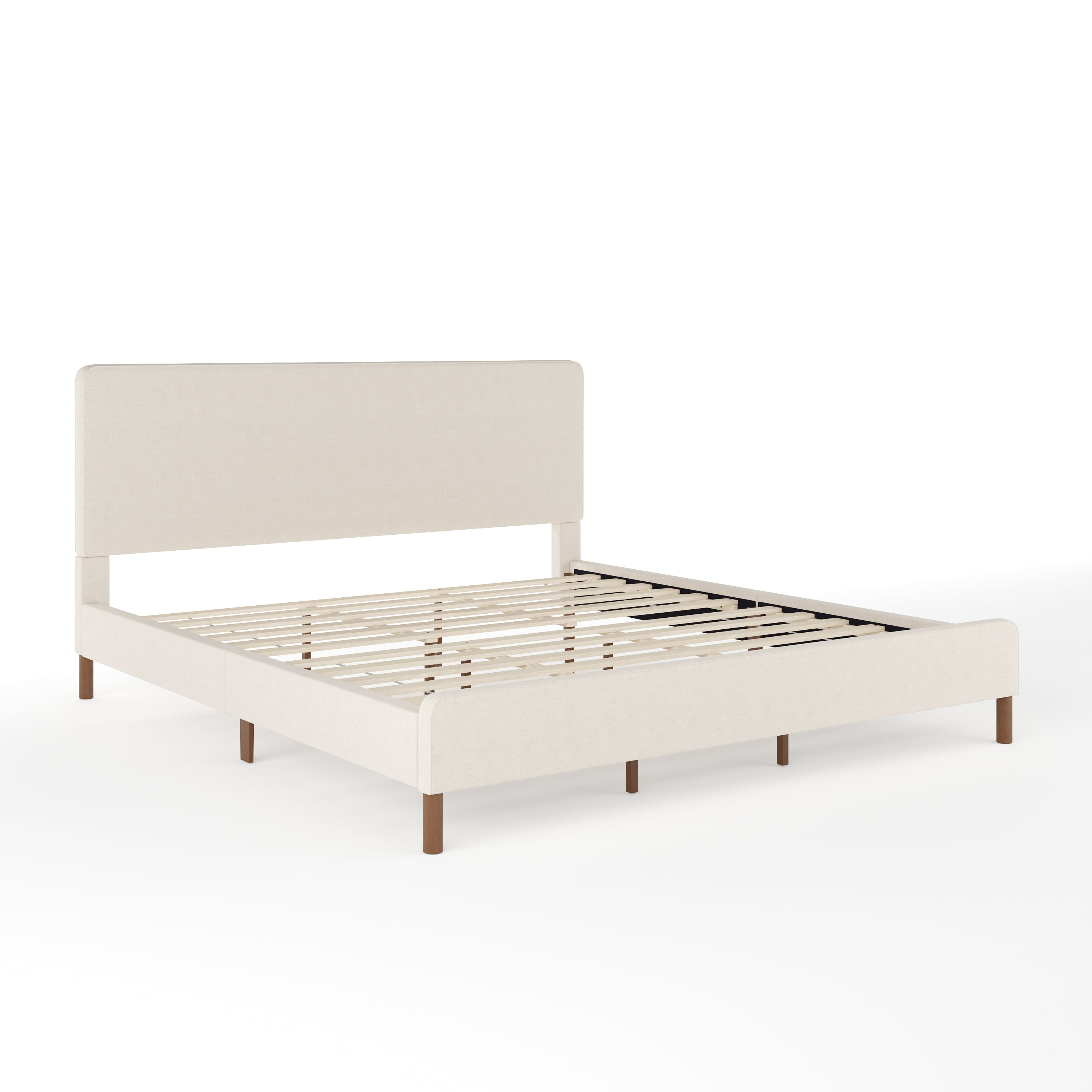 Martha Stewart Britta King Upholstered Platform Bed with Rounded ...