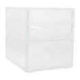 thumbnail image 1 of Martha Stewart Brody 2 Pack Plastic Stackable Office Desktop Organizer Boxes with 2 Drawers, 6" x 7.5", 1 of 10