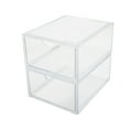 thumbnail image 1 of Martha Stewart Brody 2 Pack Plastic Stackable Office Desktop Organizer Boxes with Drawer, 6" x 7.5", 1 of 10