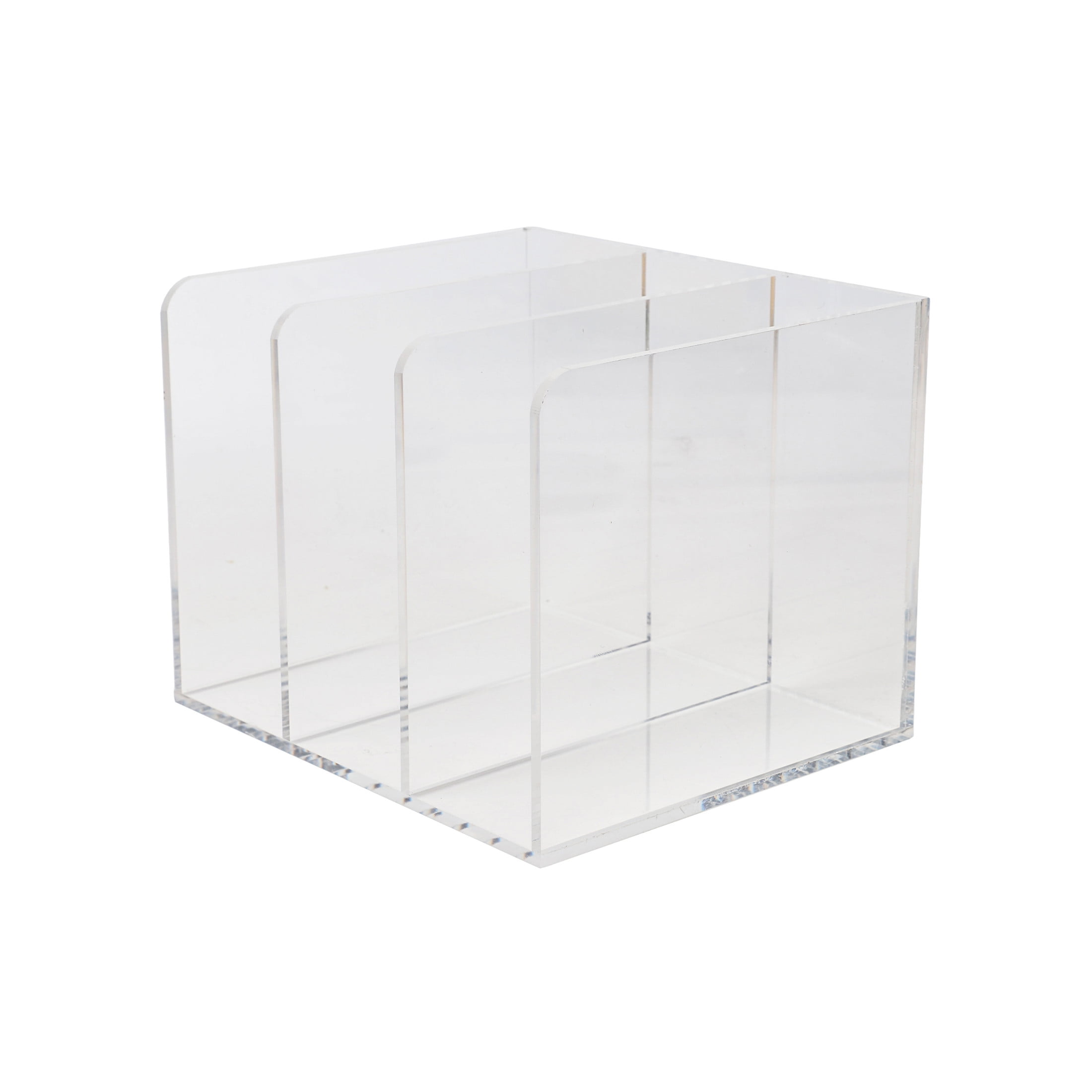 Clear Acrylic 3 Section File Holder with Anti-Slip Feet