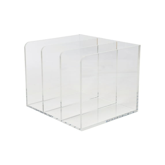 Martha Stewart Brody Acrylic 3 Section File Holder Office Desktop Organizer, 8.5" x 6.5"