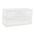 thumbnail image 1 of Martha Stewart Brody Clear Plastic Storage Organizer Bins with White Engineered Wood Lids for Home Office, Kitchen, or Bathroom, SM-x2/MED-x1, 1 of 10