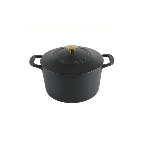 Martha Stewart Gatwick 7 QT Enameled Cast Iron Dutch Oven - Black matte