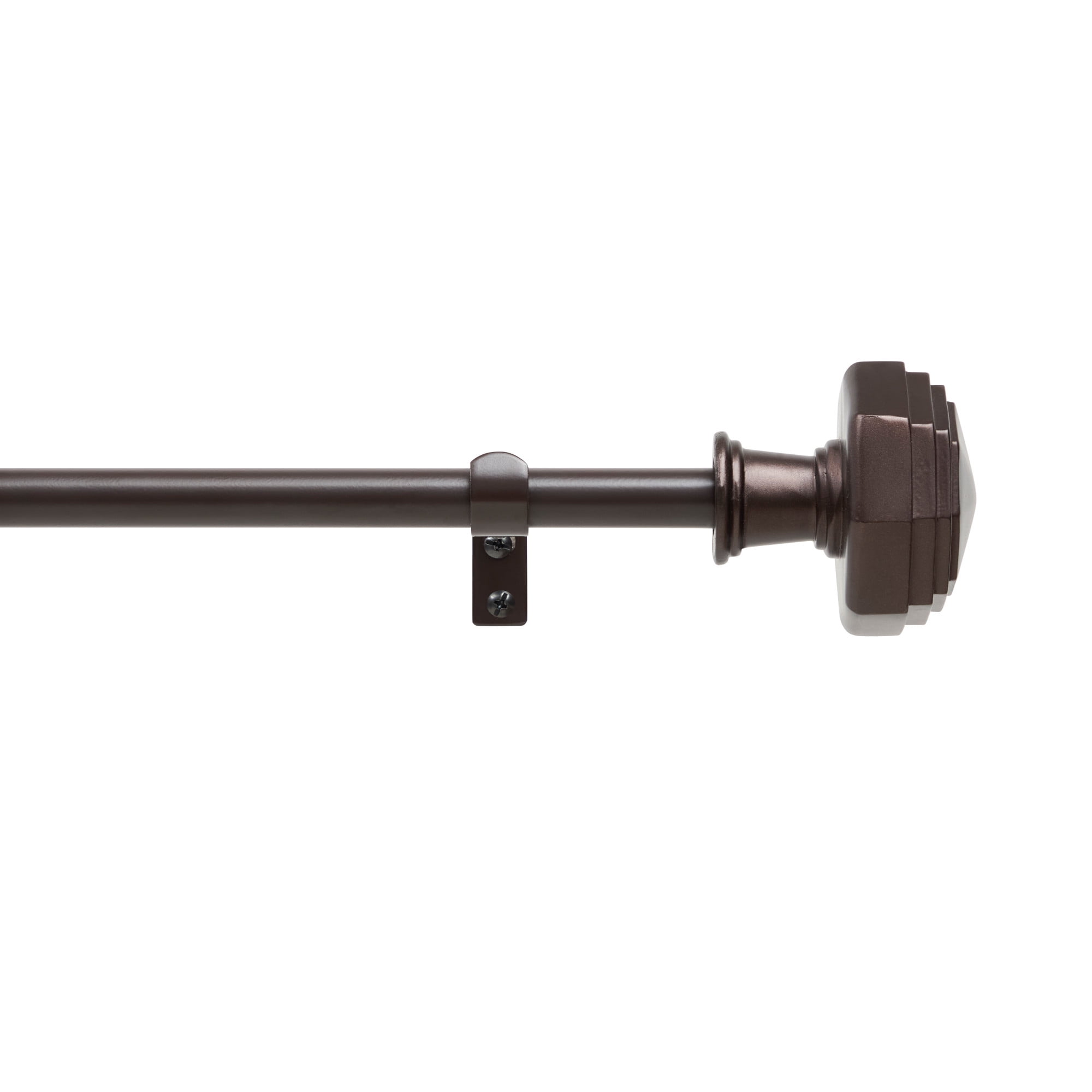 Oil Rubbed Bronze Adjustable Metal Curtain Rod with Finials