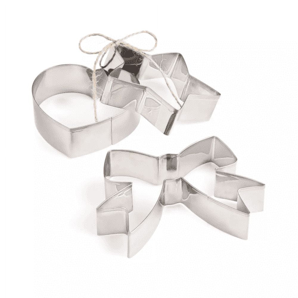 Set of 3 Stainless Steel Heart, Ribbon, Star Cookie Cutters