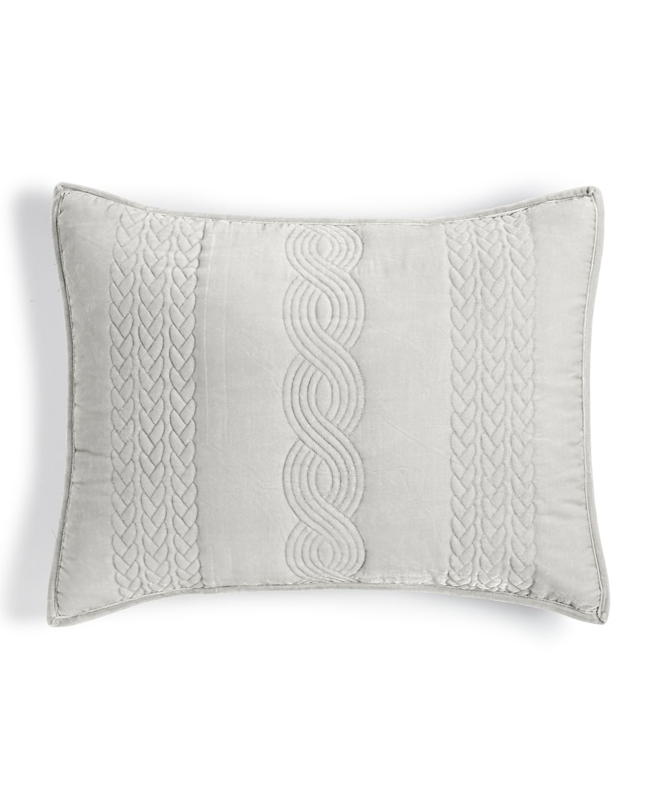 Martha Stewart Collection Cable Knit Velvet Pillow Shams Ivory STANDARD Walmart