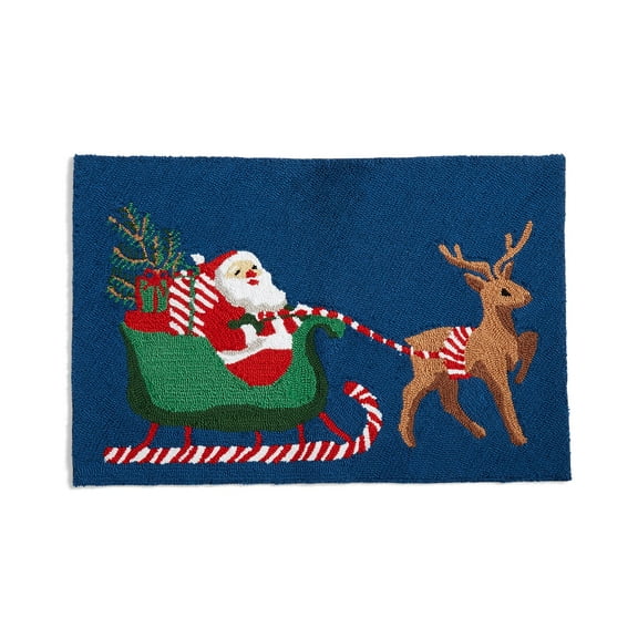 Martha Stewart Collection Santa 20" x 30" Hooked Rug Size 20"x30"