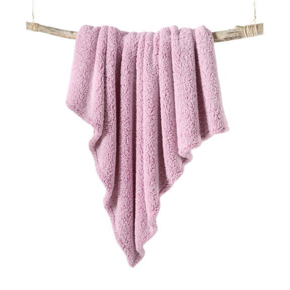 Martha Stewart Collection Sherpa Throw, Purple