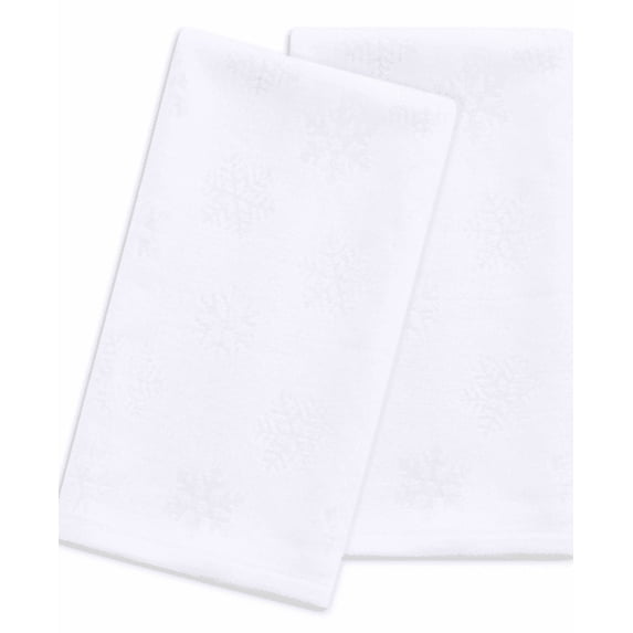 Martha Stewart Collection Snowflake Carved Hand Towel Set, 16" X 28"