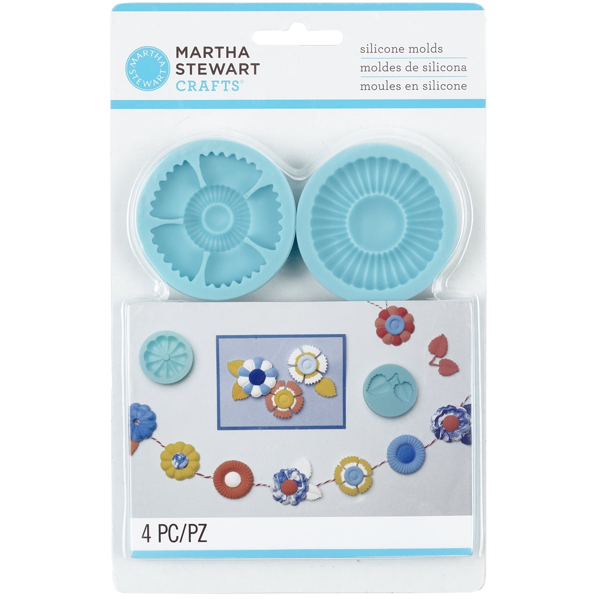 Martha Stewart Crafters Clay Silicone Molds 4/PkgGraceful Bloom