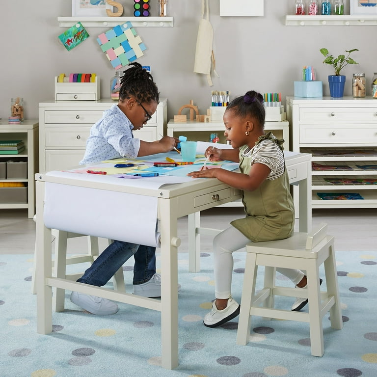 Martha Stewart Kids' Art Center: Creamy White Wooden Table, Study