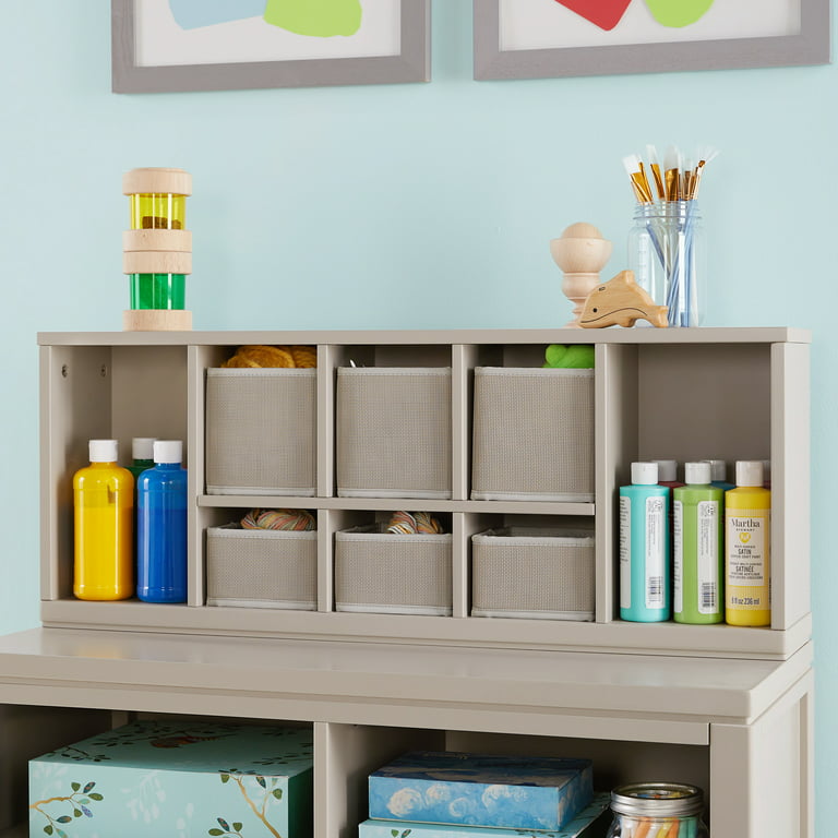 Martha Stewart Crafting Kids' Cubby Organizer - White, Wooden Tabletop Art  Storage with Removable Bins - Cube Shelving 