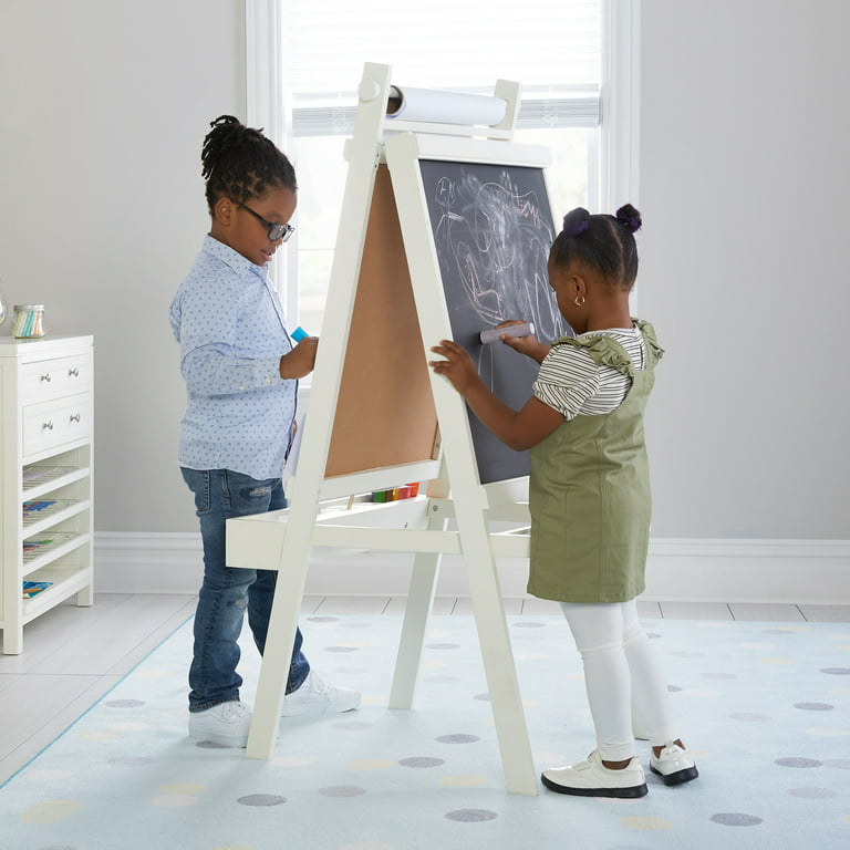 Double-Sided Paper Roll Children's Easel - Whiteboard/Chalkboard