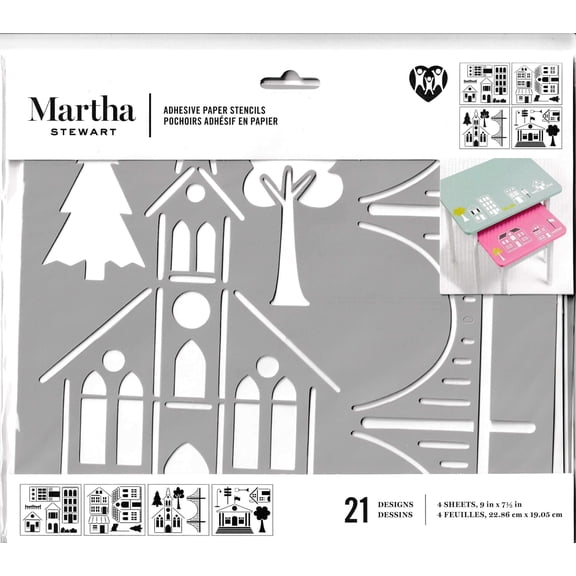 Martha Stewart Adhesive Paper Stencils: Village