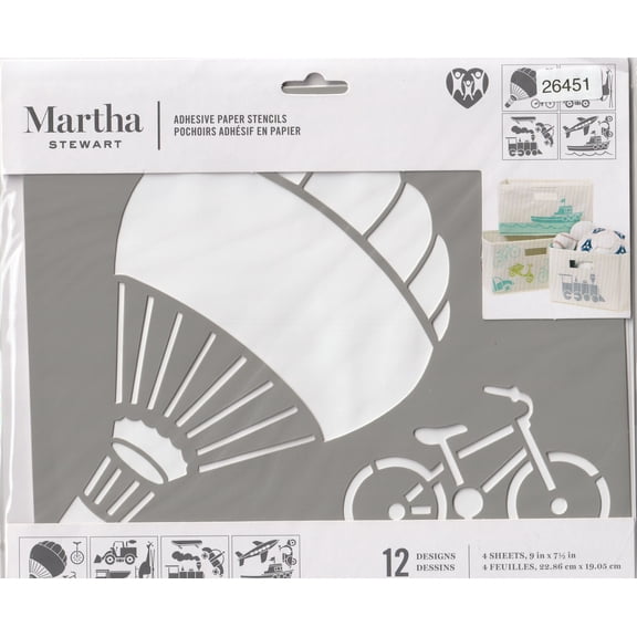 Martha Stewart Adhesive Paper Stencils: Transport