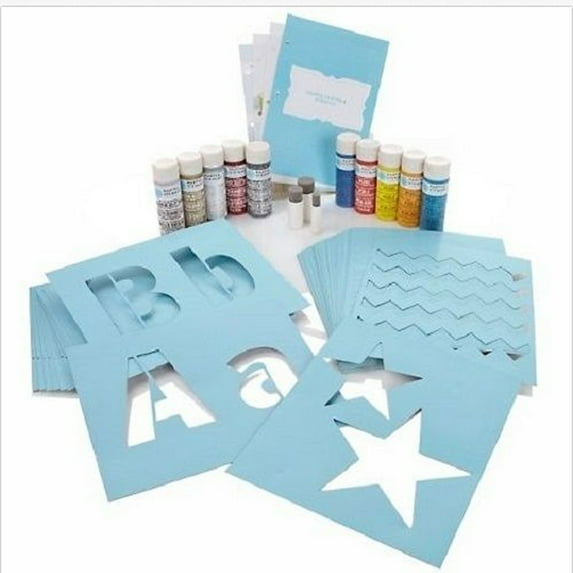 Martha Stewart Crafts Paints Coarse Glitter Stencil Tools Kit