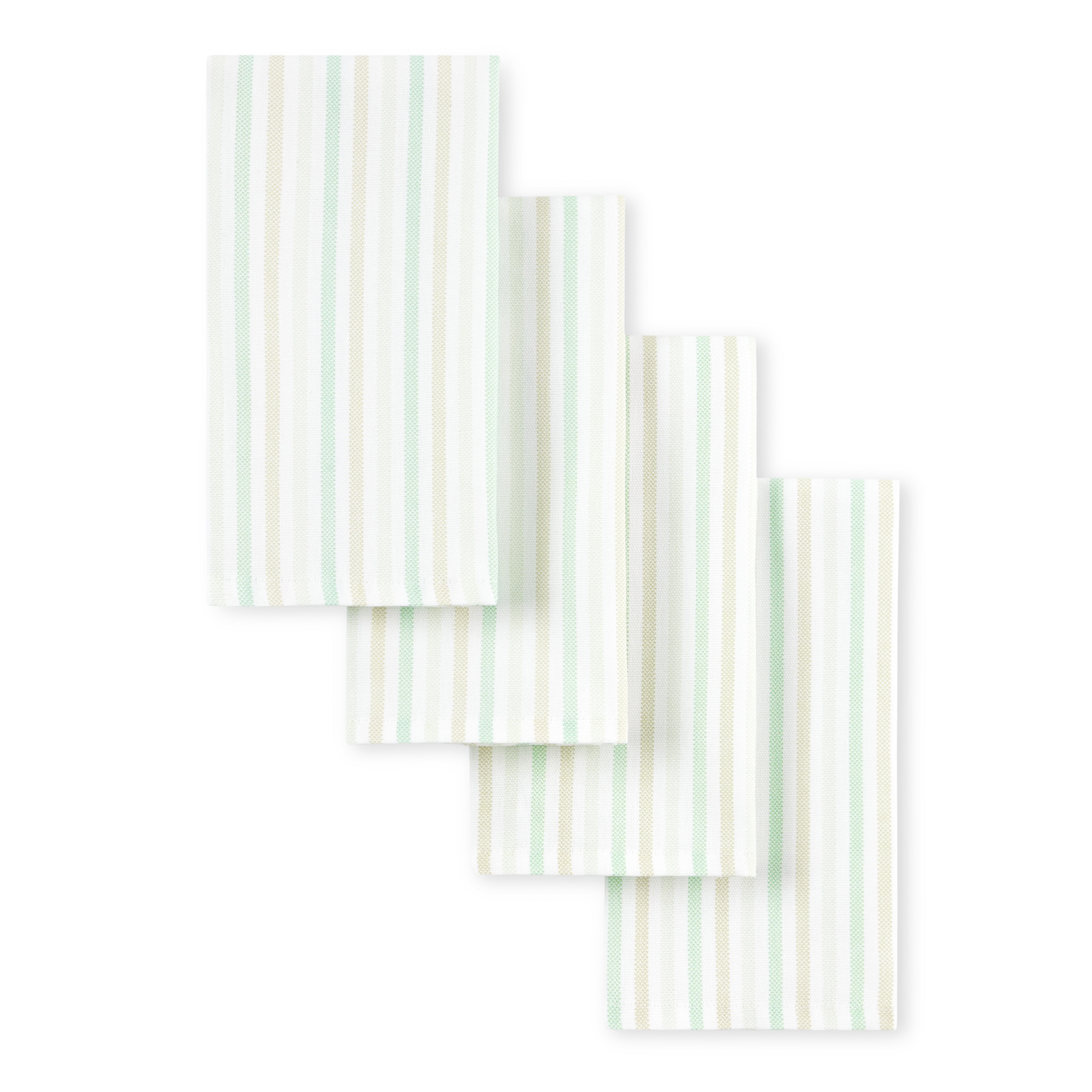 Martha Stewart Daisy Stripe Napkin Set 4-Pack, Green, 19"x19"