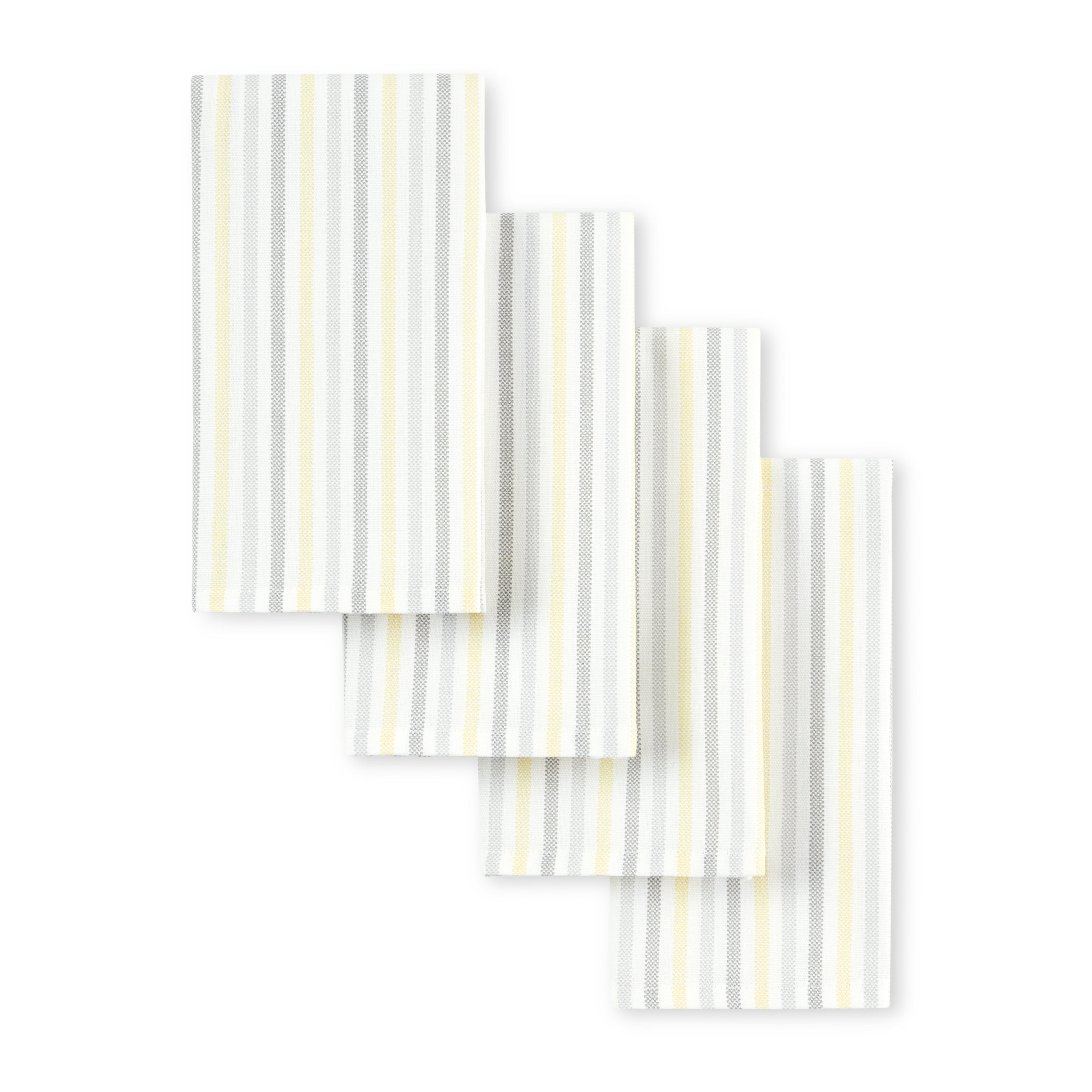 Martha Stewart Daisy Stripe Napkin Set 4-Pack, Grey/Yellow, 19"x19"
