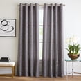 thumbnail image 1 of Martha Stewart Dayton Curtain Panel Pair, Charcoal, Grommet, Light Filtering, Indoor, Adult, 2 Piece Set, 50" x 95", 1 of 6
