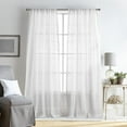 thumbnail image 1 of Martha Stewart Delicate Stripe Curtain Panel Pair Poletop, Indoor, White 50"W x 84"L, Adult, 1 of 6