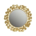 thumbnail image 1 of Martha Stewart Eden Gold Gingko Leaf Round Wall Mirror 30.5" in Gold, 1 of 6