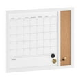 thumbnail image 1 of Martha Stewart Everette 24"x18" Magnetic Dry Erase Monthly Calendar and Cork Board Combo with Included Marker, Magnets, and Push Pins, White Woodgrain Frame, 1 of 12