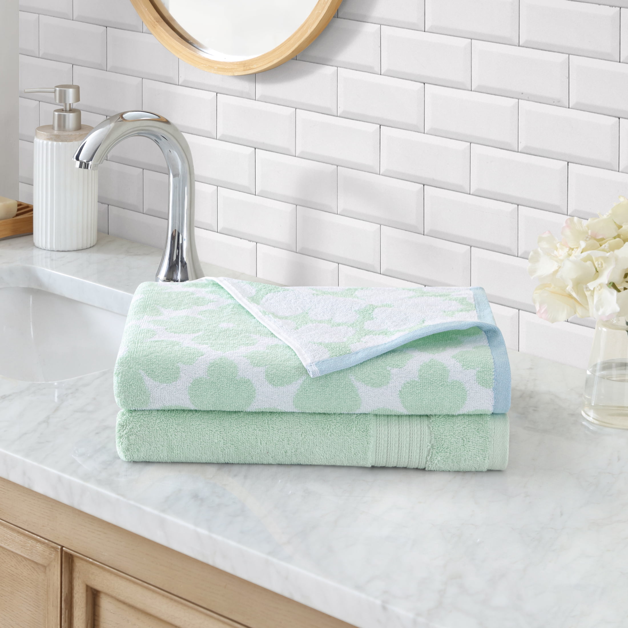 Martha Stewart Everyday 100% Cotton 500 GSM 2-Piece Fashion & Solid ...