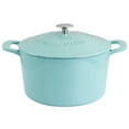 thumbnail image 1 of Martha Stewart Everyday Enameled Cast Iron 7 Quart Dutch Oven with Lid in Turquoise, 1 of 7