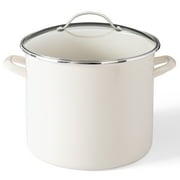 Martha Stewart Everyday Haverhill 12-Quart Linen Enamel on Steel Stock Pot with Lid