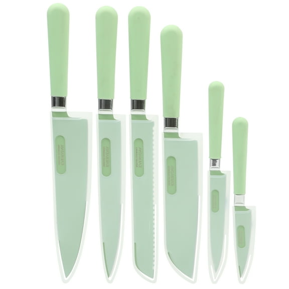 Martha Stewart Everyday Keston 6-Piece Stainless Steel Knife Set with Ergonomic Handles, Sage